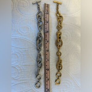 Gently Used 2 TALBOTS Metal Link Bracelets. Adjustable sizing with toggle clasp!
